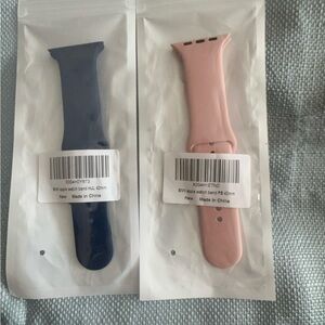 Apple Silicone Watch Bands - Navy & Dusty Pink - 42mm